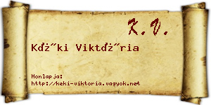 Kéki Viktória névjegykártya