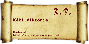 Kéki Viktória névjegykártya